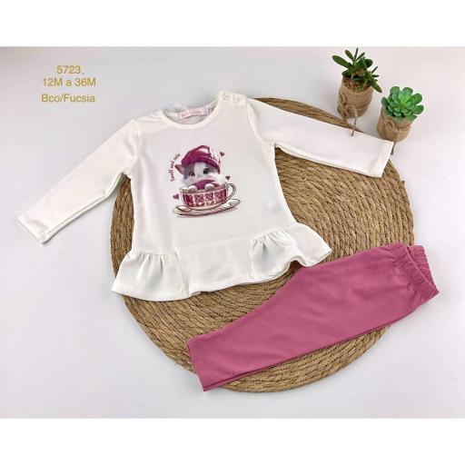 Conjunto 2 piezas bebe niña malla y camiseta  [0]