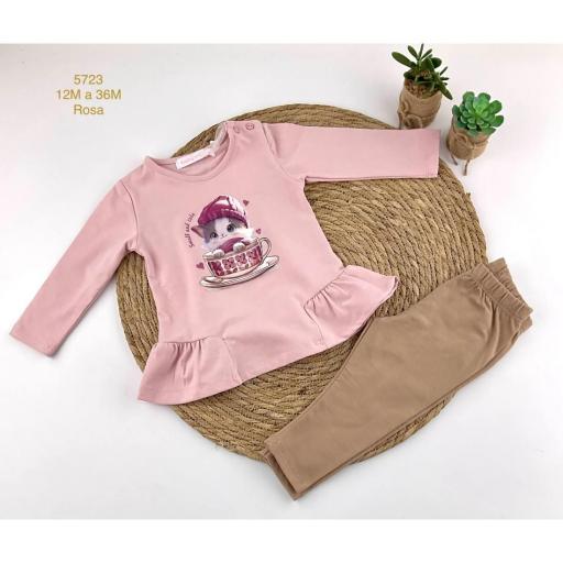 Conjunto 2 piezas bebe niña malla y camiseta  [0]