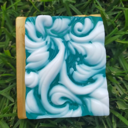 Jabon de glicerina artesanal nube azul clarito