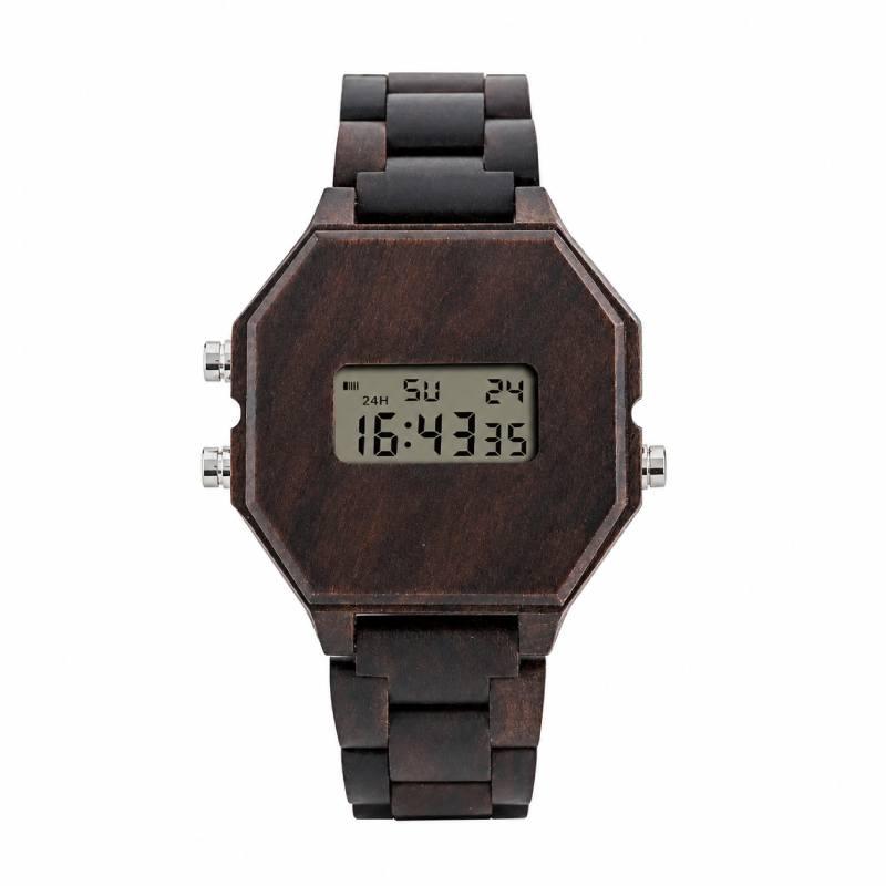 reloj de madera digital