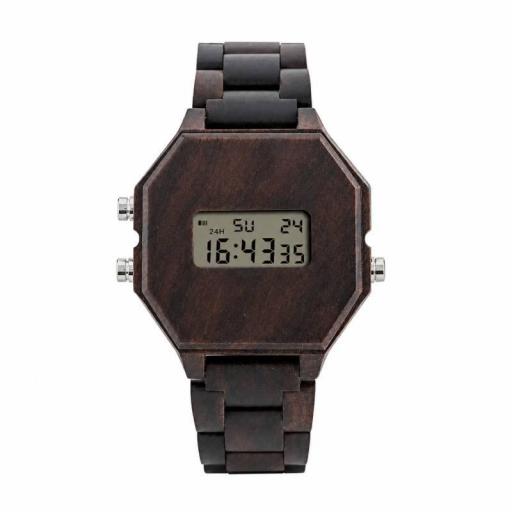 reloj de madera digital