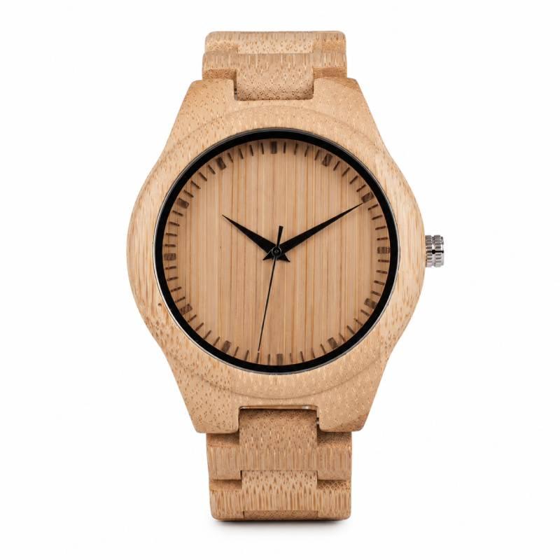 reloj de madera de bambu unisex