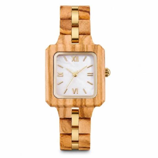 Reloj de madera elegante para mujer