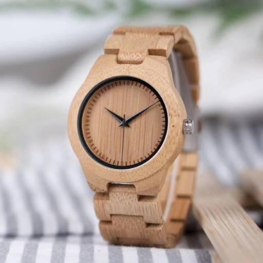 reloj de madera de bambu unisex [1]