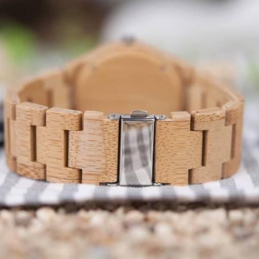 reloj de madera de bambu unisex [2]