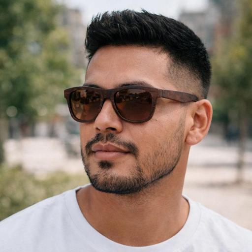 Gafas de madera Deluxe Ebony - Lateral