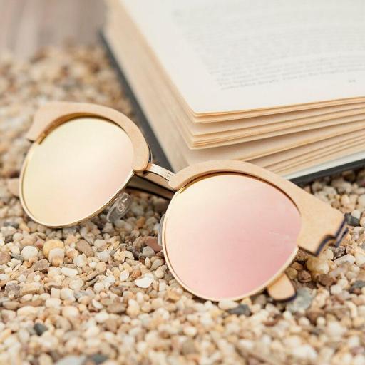 Gafas de madera Bamboo Pink - Frontal [1]