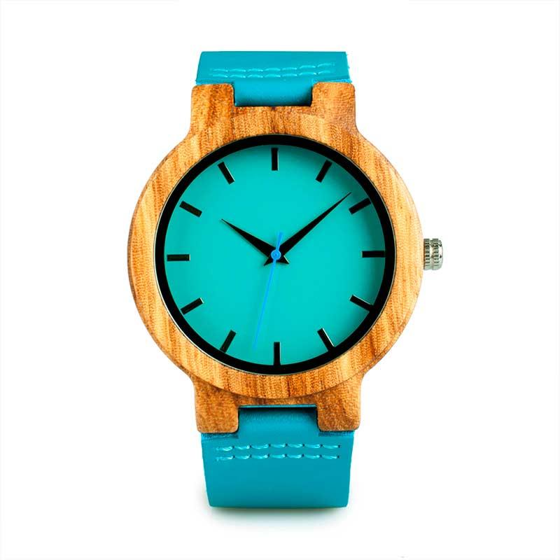 Reloj de madera Blue Zebra – Unisex	