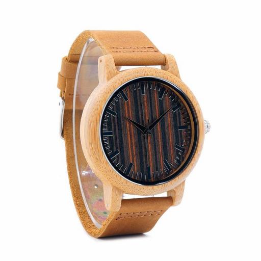Reloj de madera Bamboo Weave – Hombre [2]