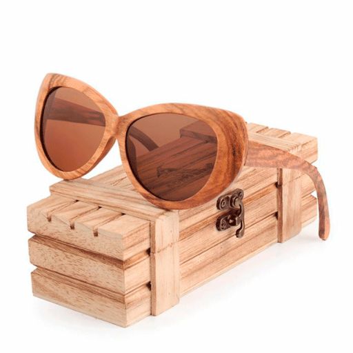 Gafas de madera 70´s Cateye - Frontal [3]