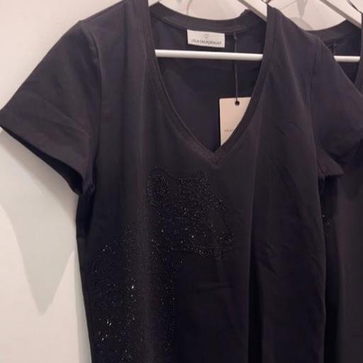 Camiseta Negra strass Lola Casademunt