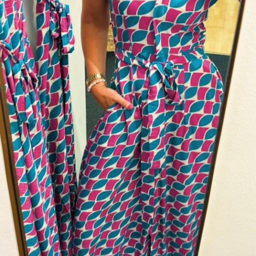 Vestido midi estampado Feathers Compañia Fantastica.
