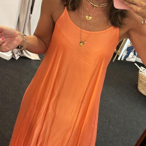 Vestido Naranja Raso Mimimua.