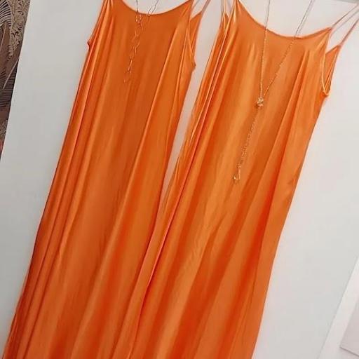 Vestido Naranja Raso Mimimua.