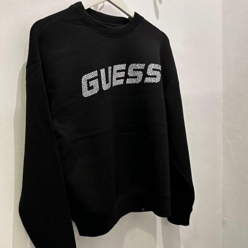 Sudadera Strass Negra Guess.