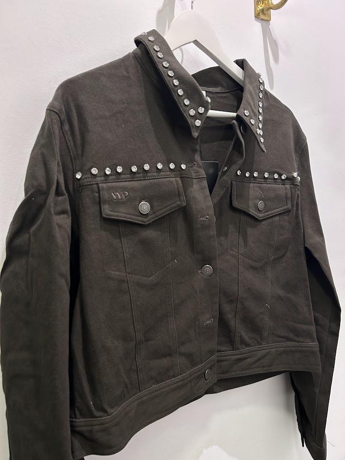 Chaqueta marrón tejana strass Wildpony.