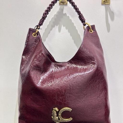 Bolso Burdeos trenza Lola Casademunt. 