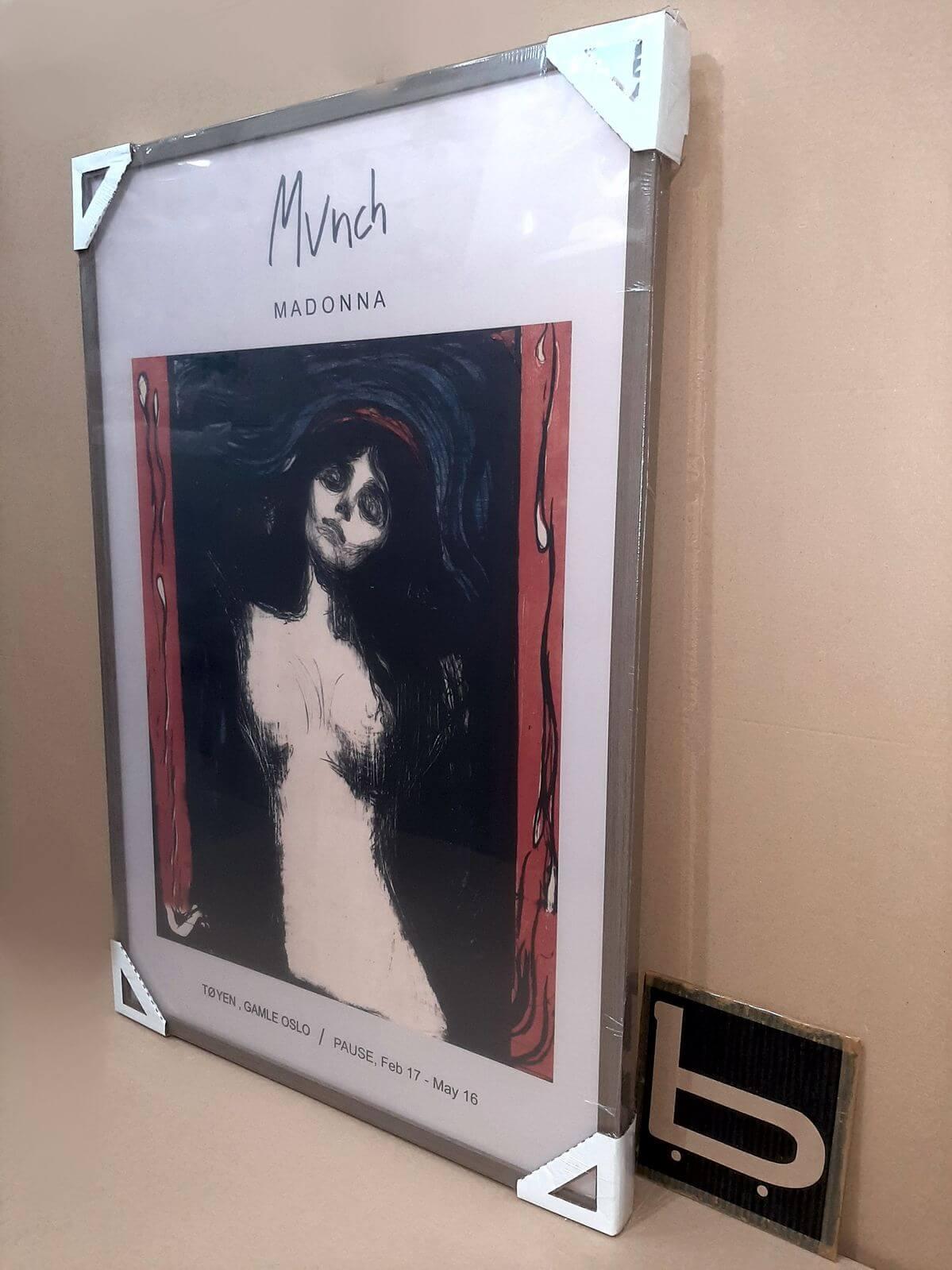 Cuadro con lámina de Edvard Munch Madonna, Expresionismo Galería Nacional de Oslo, Marco color Nogal.