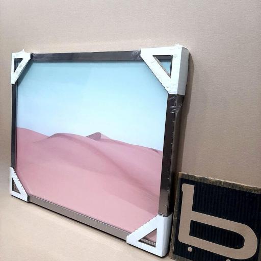 Cuadro con lámina de Desierto Pop Art, Decoración de Interiores, Marco color Níquel. [2]