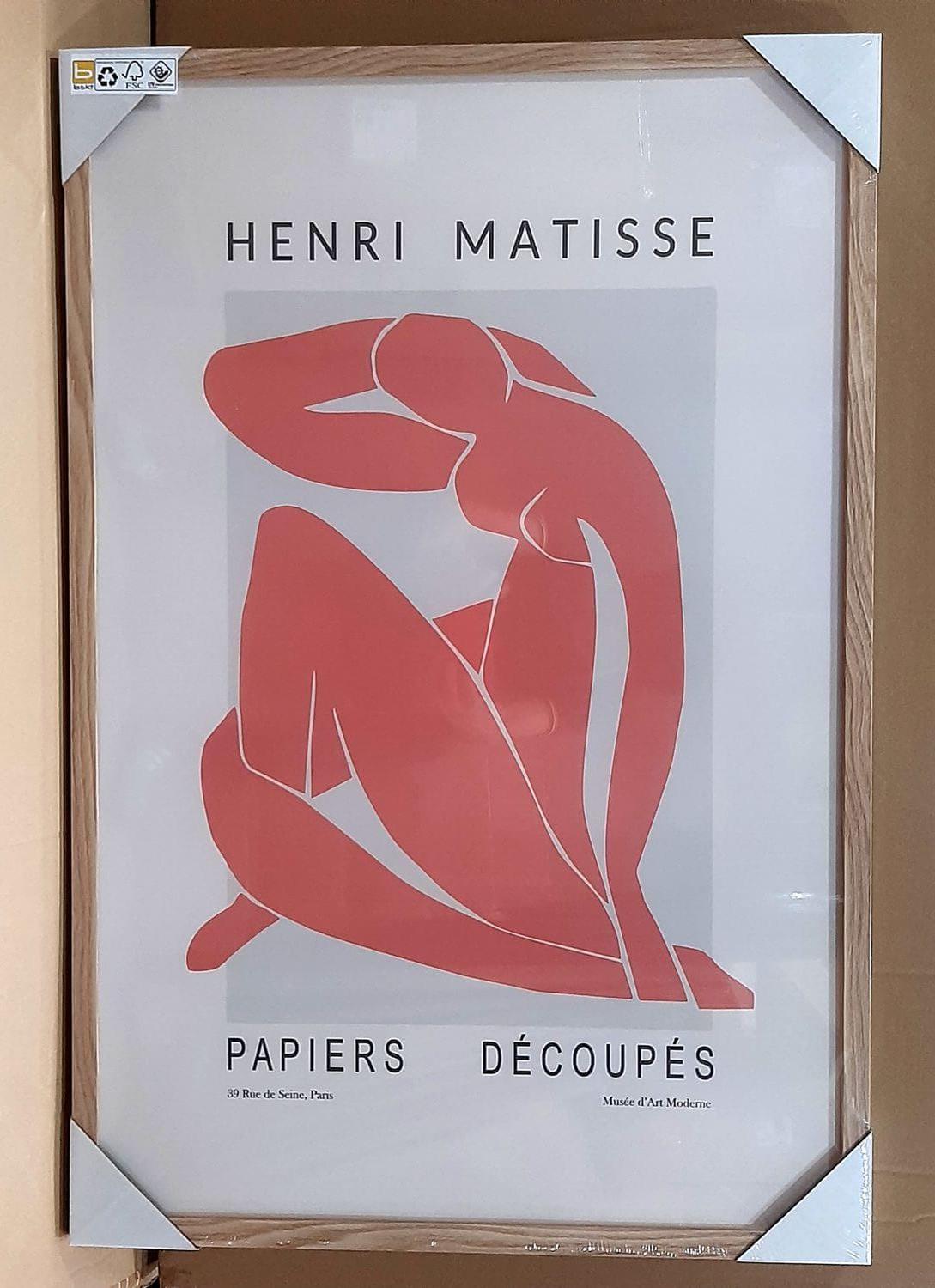 Cuadro enmarcado en madera color Nogal claro, Desnudo II Salmon, Henri Matisse.