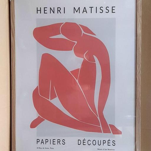 Cuadro enmarcado en madera color Nogal claro, Desnudo II Salmon, Henri Matisse. [0]