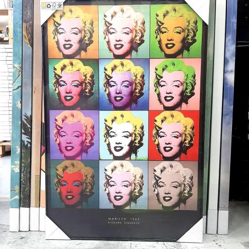 Lienzo enmarcado en madera color negro Pop Art Marilyn Monroe [2]