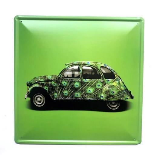 Placa de metal 30x30 cm para decoración 2 CV Citroën [0]