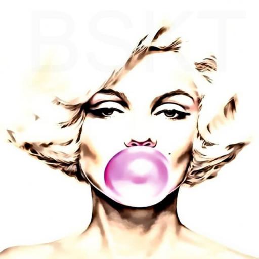 Cuadro en lienzo Marilyn globo chicle