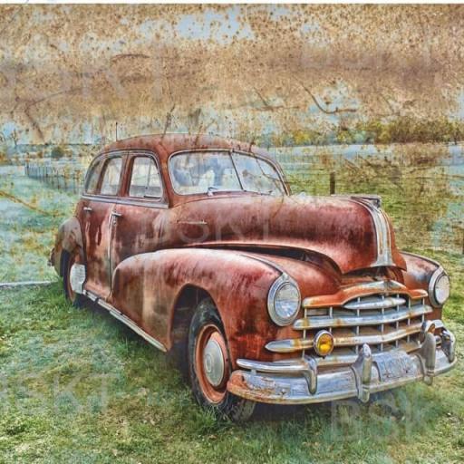 Cuadro en lienzo coche oxidado