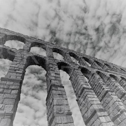 Cuadro en lienzo acueducto de Segovia blanco y negro