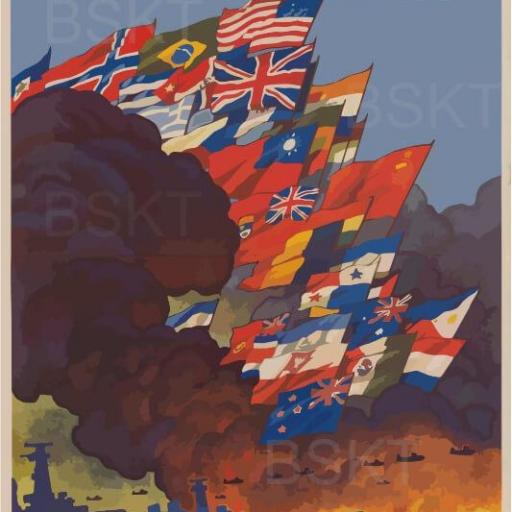Cuadro en lienzo II guerra mundial para decoración 
