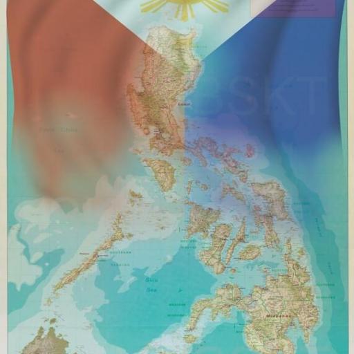 Cuadro en lienzo bandera filipinas mapa [0]
