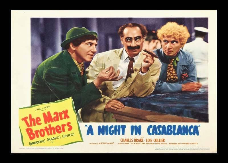 Cuadros en lienzo cine Hermanos Marx una noche en Casablanca