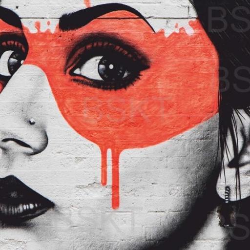 Cuadro en lienzo graffiti máscara chica