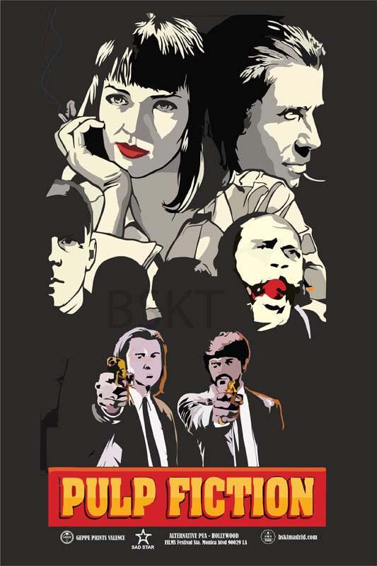 Cuadro en lienzo cartel alternativo película Pulp Fiction Travolta Turman