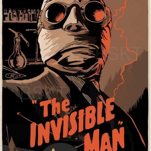Cuadro en lienzo el hombre invisible póster película clásica