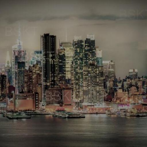 Cuadro en lienzo ciudad de Nueva York vista nocturna [0]