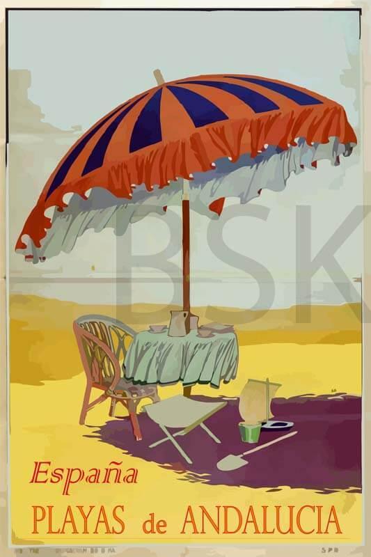 Cuadro en lienzo cartel anunciador turismo playas de andalucia