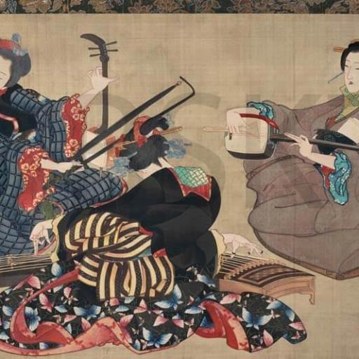 Cuadro en lienzo arte escena japonesa clásica