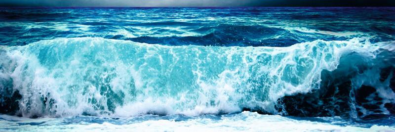 Cuadro en lienzo montado sobre bastidor olas azules
