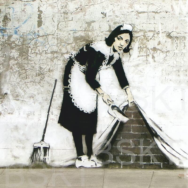 Cuadro en lienzo cuadrado Banksy maid