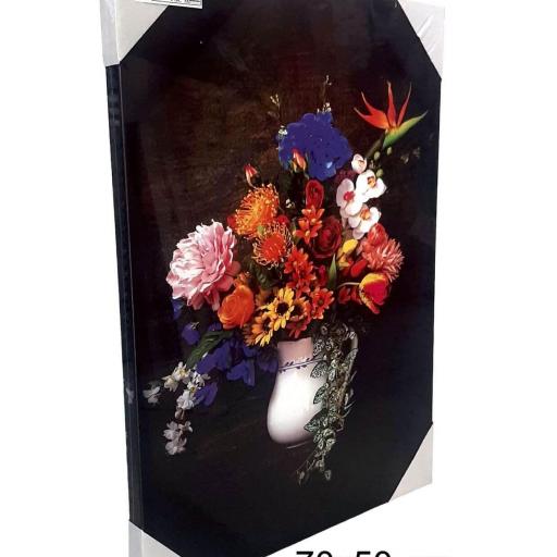Cuadro en lienzo jarrón con flores primavera. [3]