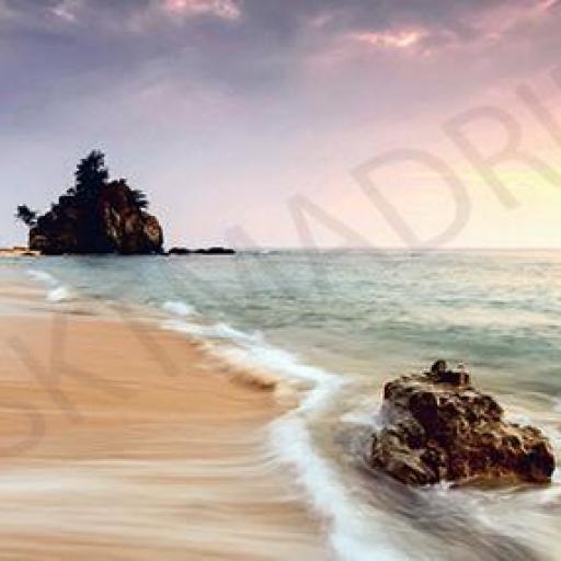 Cuadro en lienzo XXL alargado cabecero Bora Bora playa paradisíaca  [0]