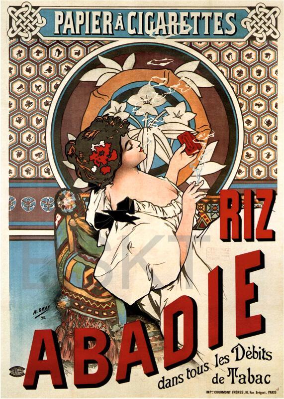 Cuadro en lienzo cartel anunciador vintage Abadie