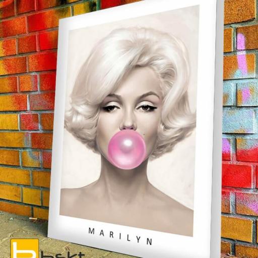 Cuadro Marilyn Monroe mascando chicle. Lienzo montado sobre bastidor. [1]