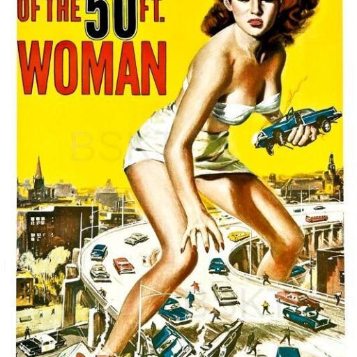 Cuadro en lienzo película el ataque de la mujer de 50 pies póster cine  [0]