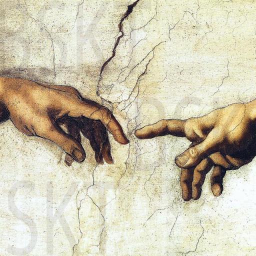 Cuadro en lienzo capilla sixtina vaticano creación manos adán Miguel Ángel