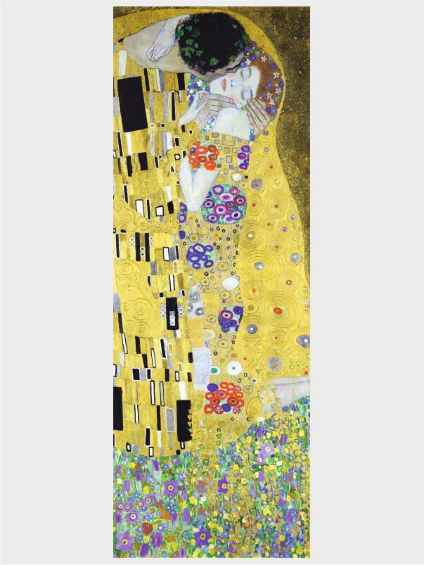 Cuadro en lienzo clásico el beso Gustav Klimt rectangular para decoración. Alta Resolución.