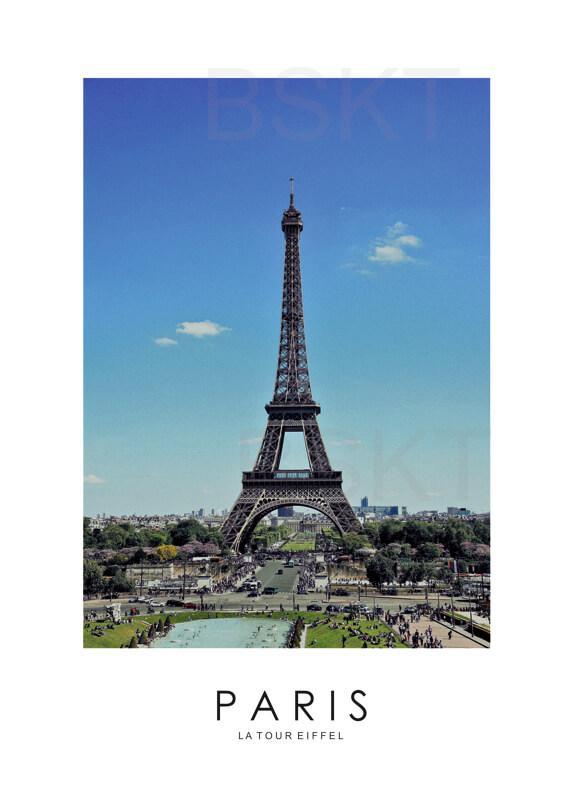 Cuadro en lienzo paspartú Paris torre Eiffel