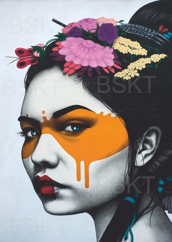 Cuadro en lienzo geisha graffitero Fin Dac 